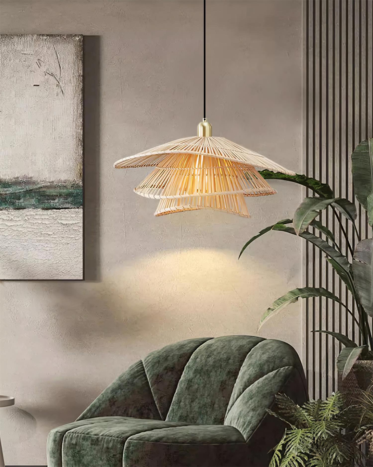 Weaver Lampe Suspendue Rattan Tissé Superposé - Neutralighting