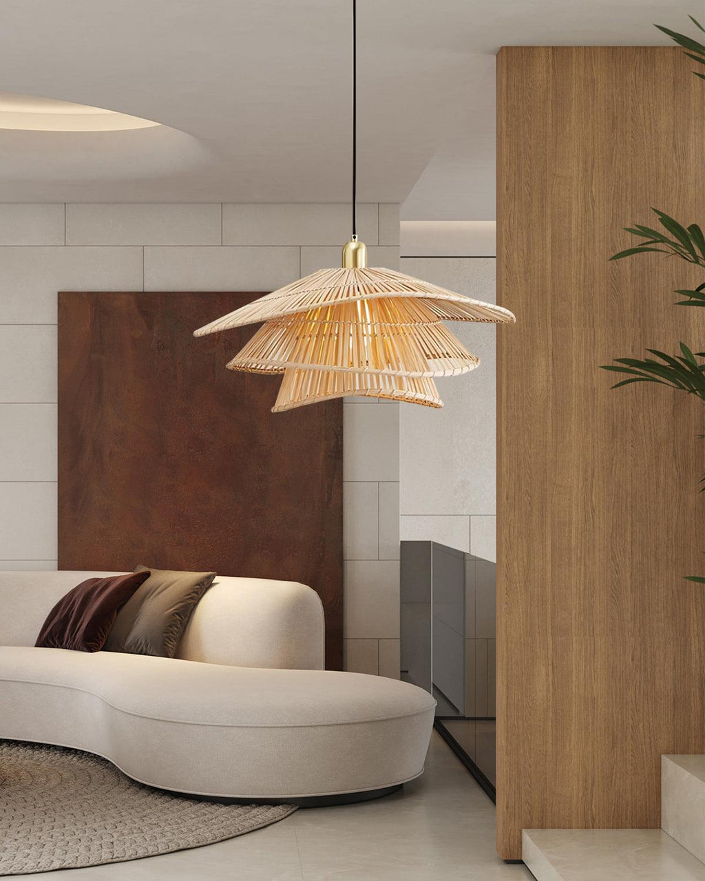 Weaver Lampe Suspendue Rattan Tissé Superposé - Neutralighting