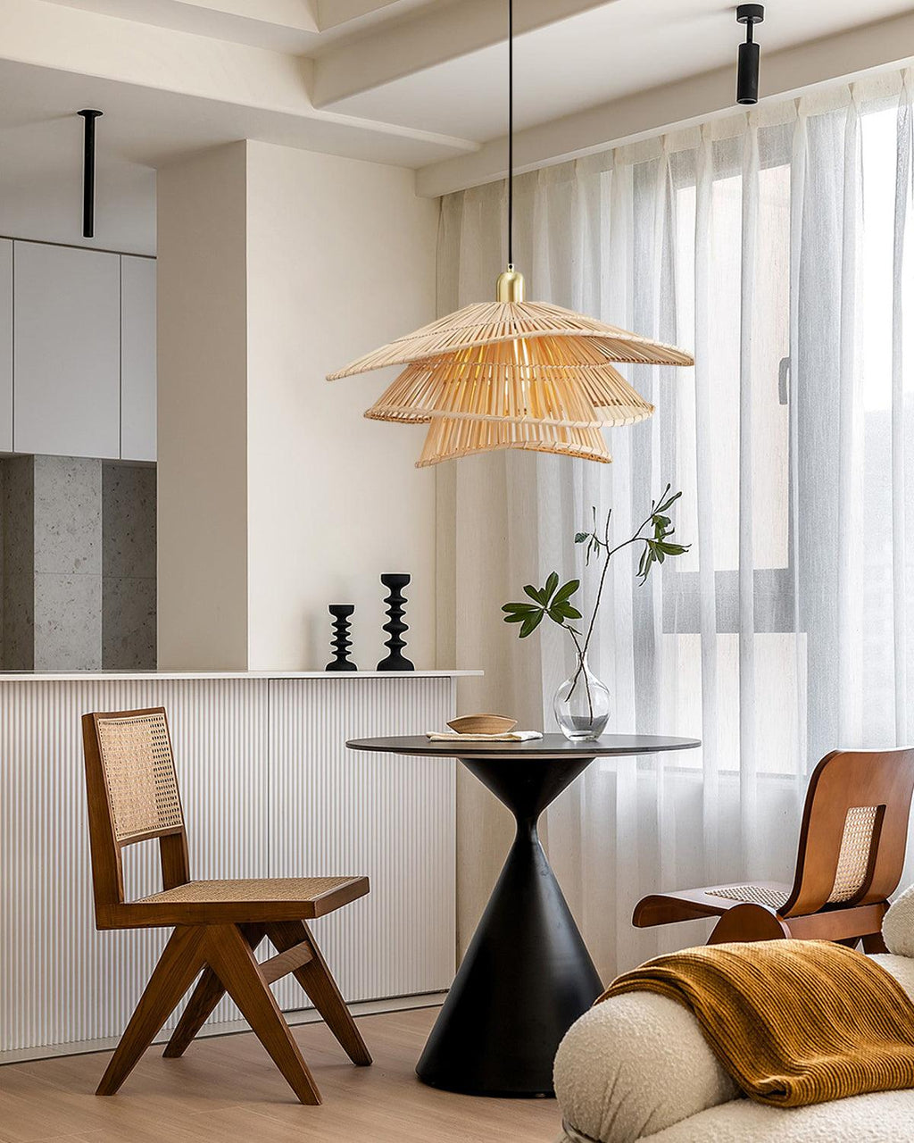 Weaver Lampe Suspendue Rattan Tissé Superposé - Neutralighting