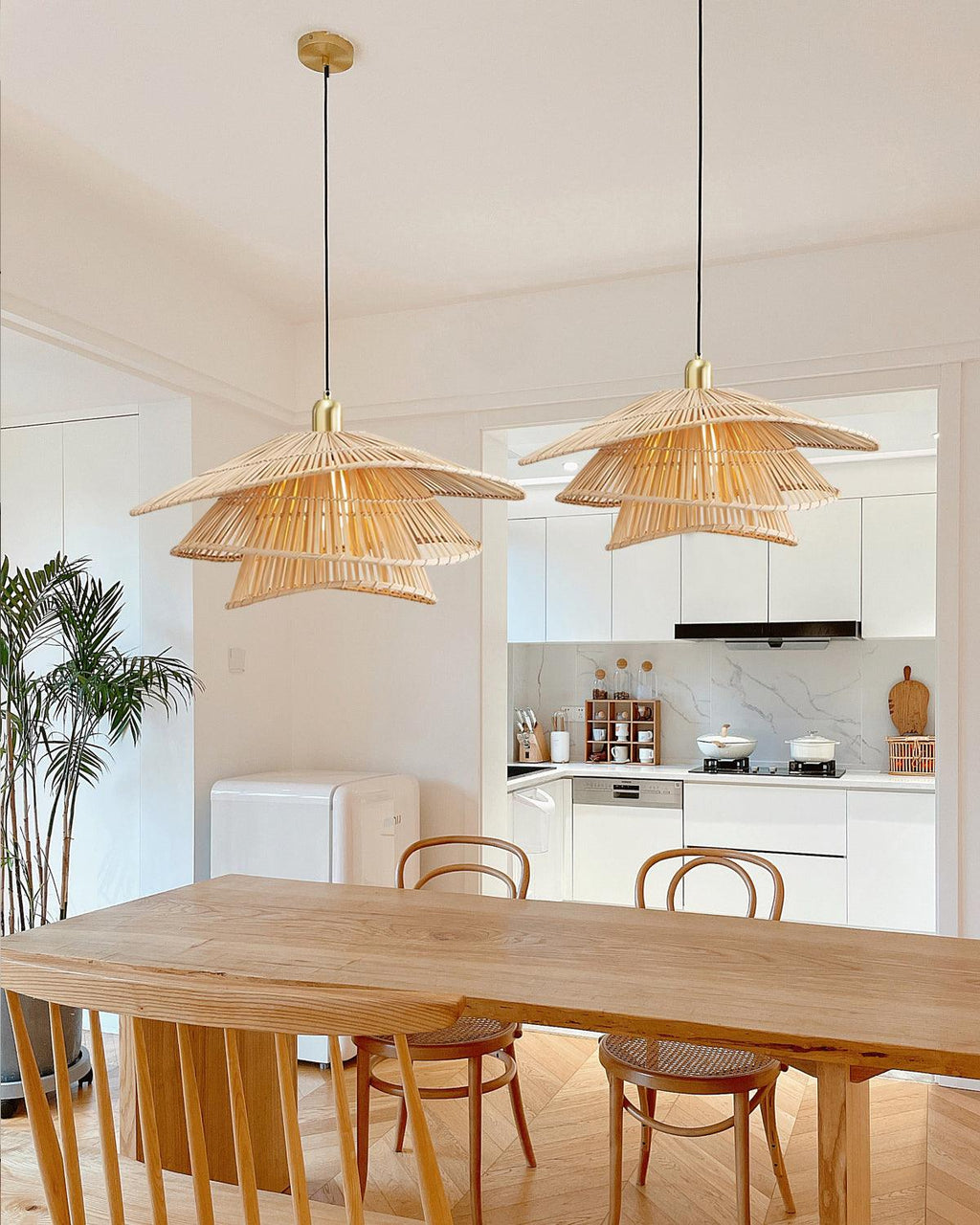 Weaver Lampe Suspendue Rattan Tissé Superposé - Neutralighting