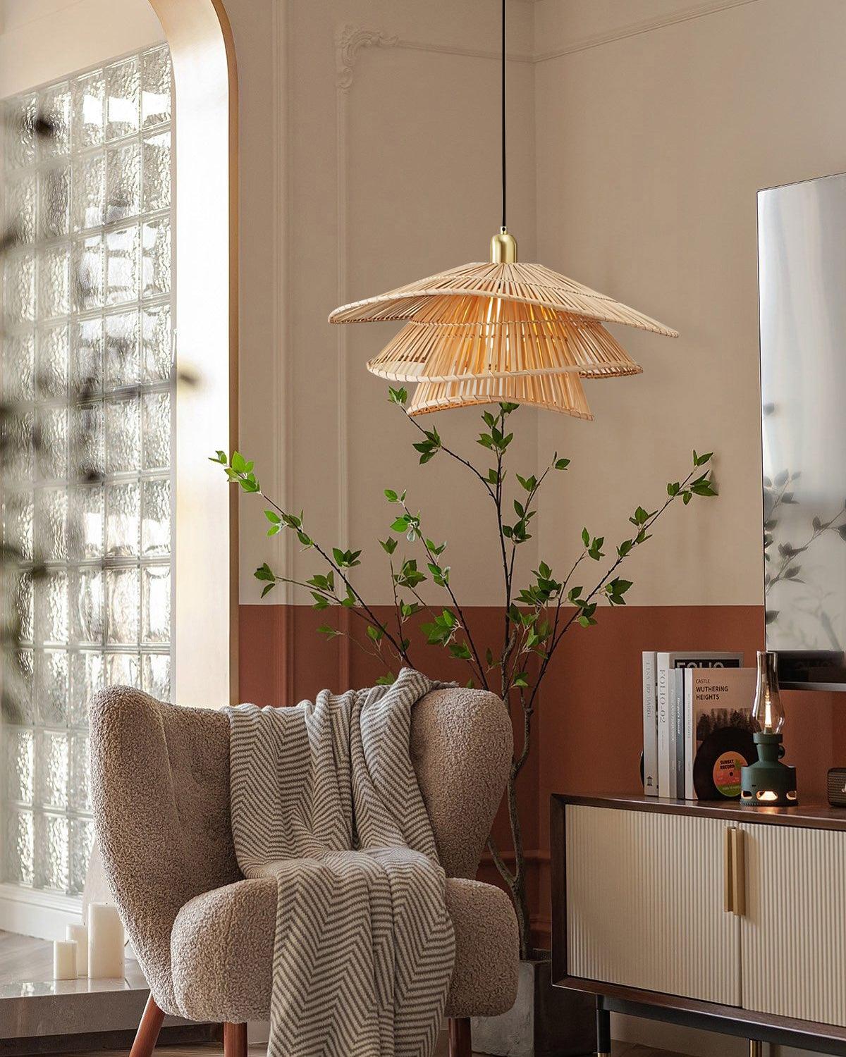Weaver Lampe Suspendue Rattan Tissé Superposé - Neutralighting