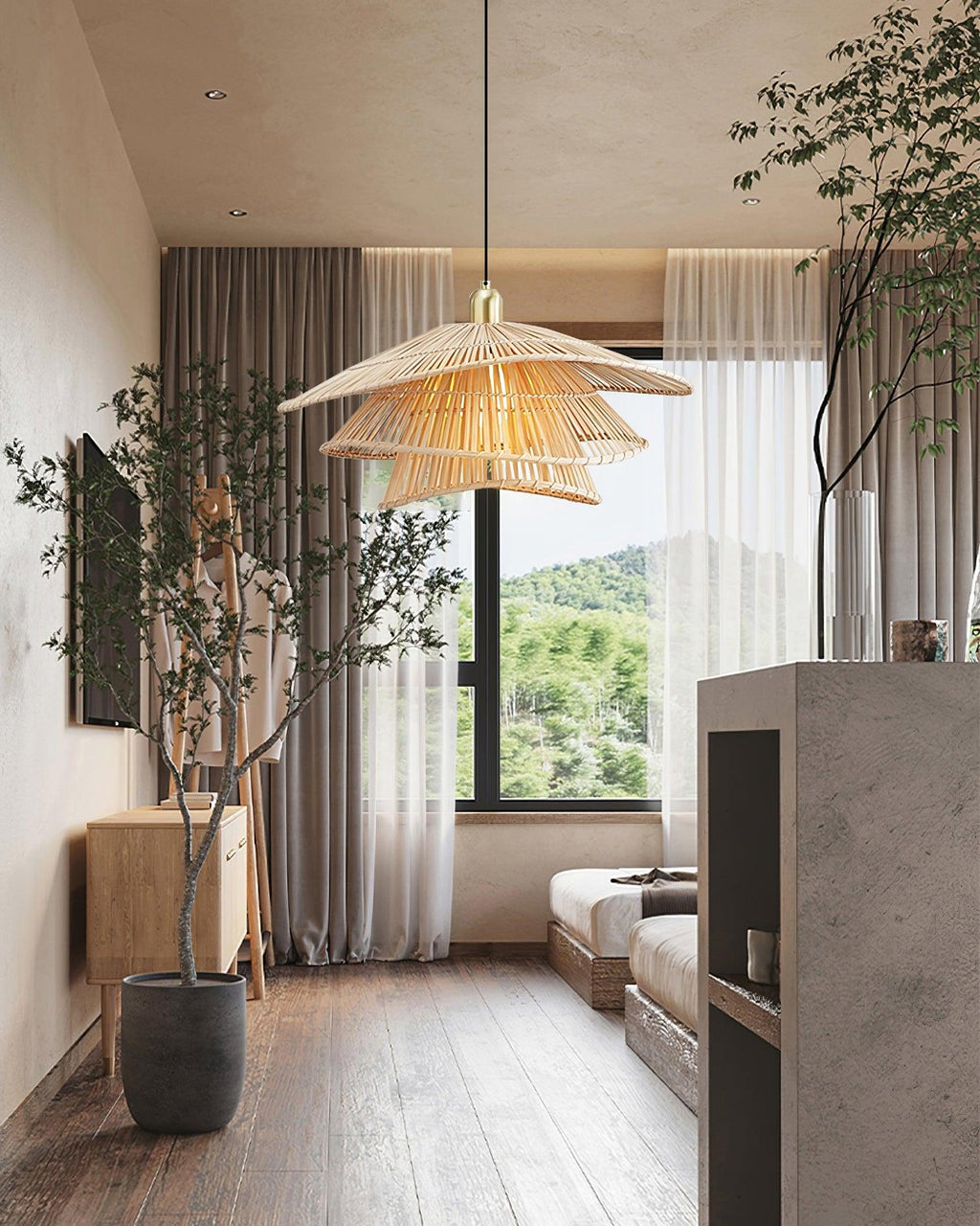 Weaver Lampe Suspendue Rattan Tissé Superposé - Neutralighting