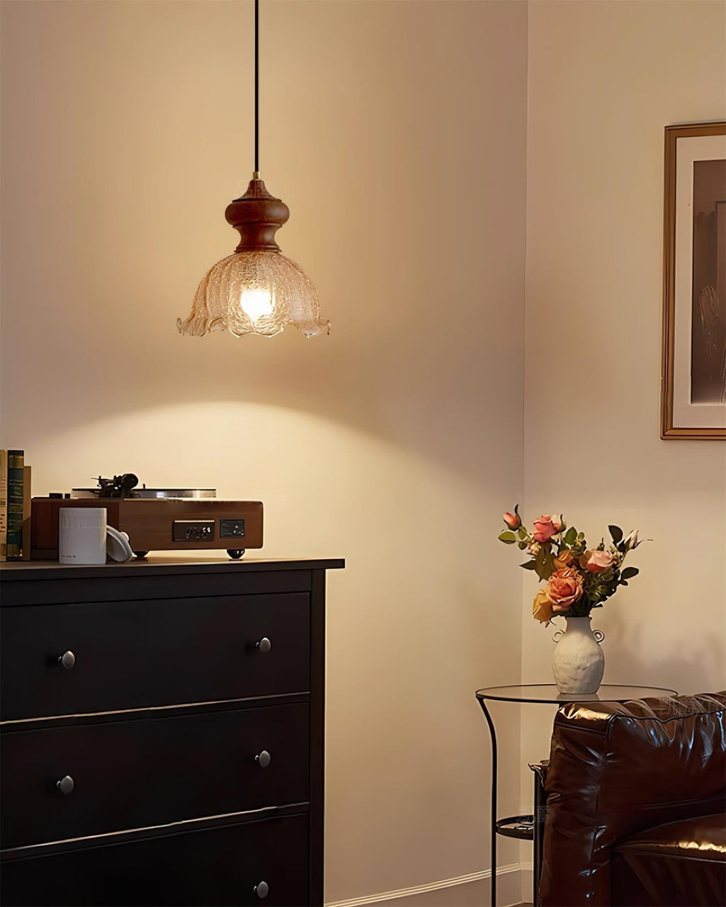 Weiana Suspension Verre Ondulé Coquillage Vintage - Neutralighting
