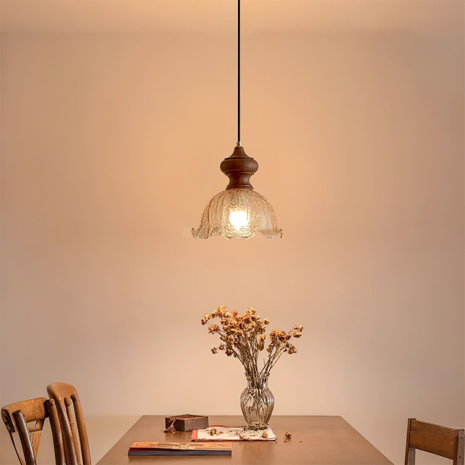 Weiana Suspension Verre Ondulé Coquillage Vintage - Neutralighting