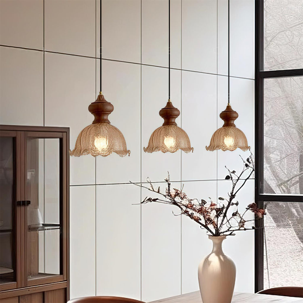 Weiana Suspension Verre Ondulé Coquillage Vintage - Neutralighting