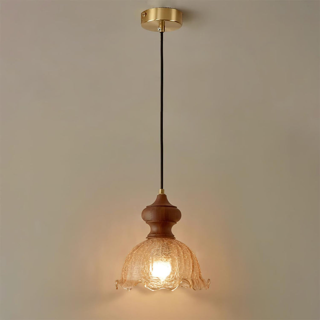 Weiana Suspension Verre Ondulé Coquillage Vintage - Neutralighting