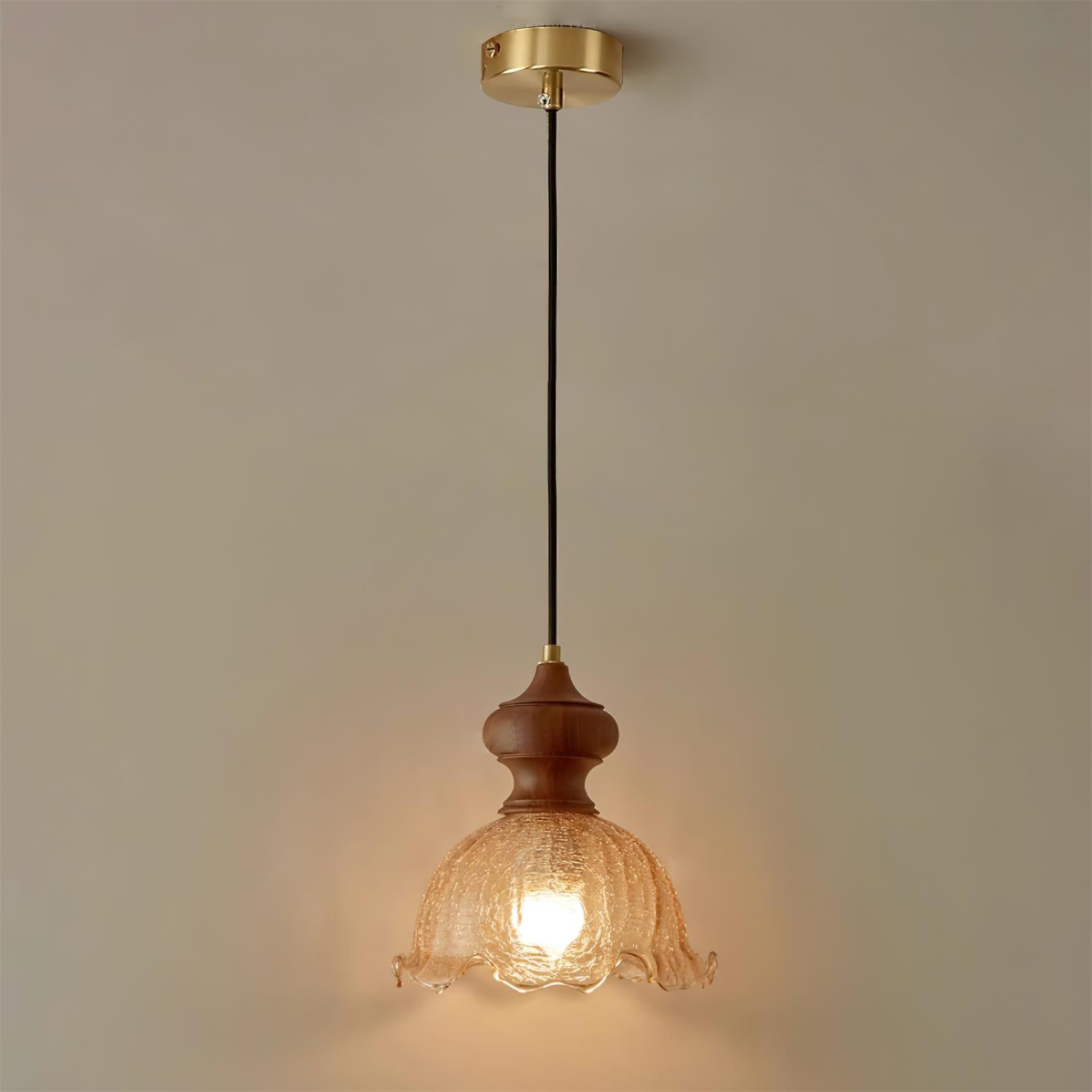 Weiana Suspension Verre Ondulé Coquillage Vintage - Neutralighting