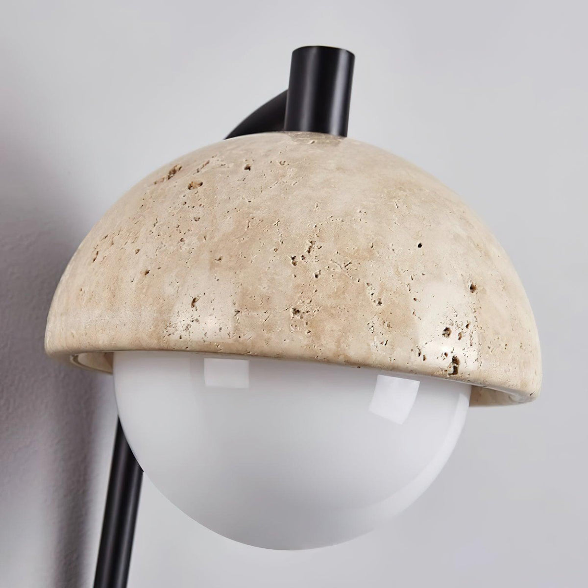 Ritta Lampe Murale Travertin Bois Dôme - Neutralighting