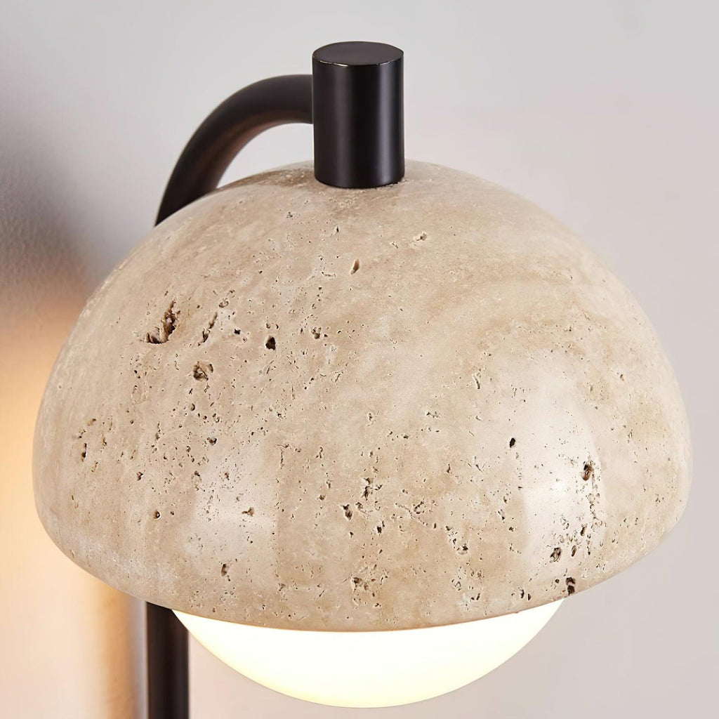 Ritta Lampe Murale Travertin Bois Dôme - Neutralighting