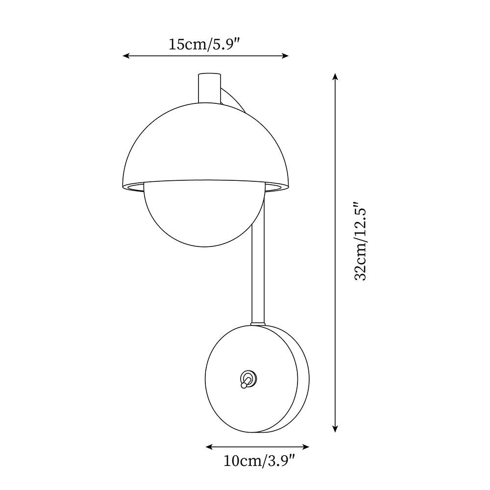 Ritta Lampe Murale Travertin Bois Dôme - Neutralighting