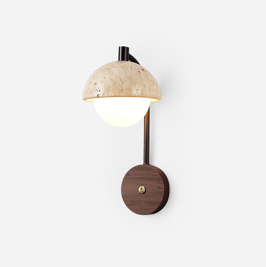 Ritta Lampe Murale Travertin Bois Dôme - Neutralighting