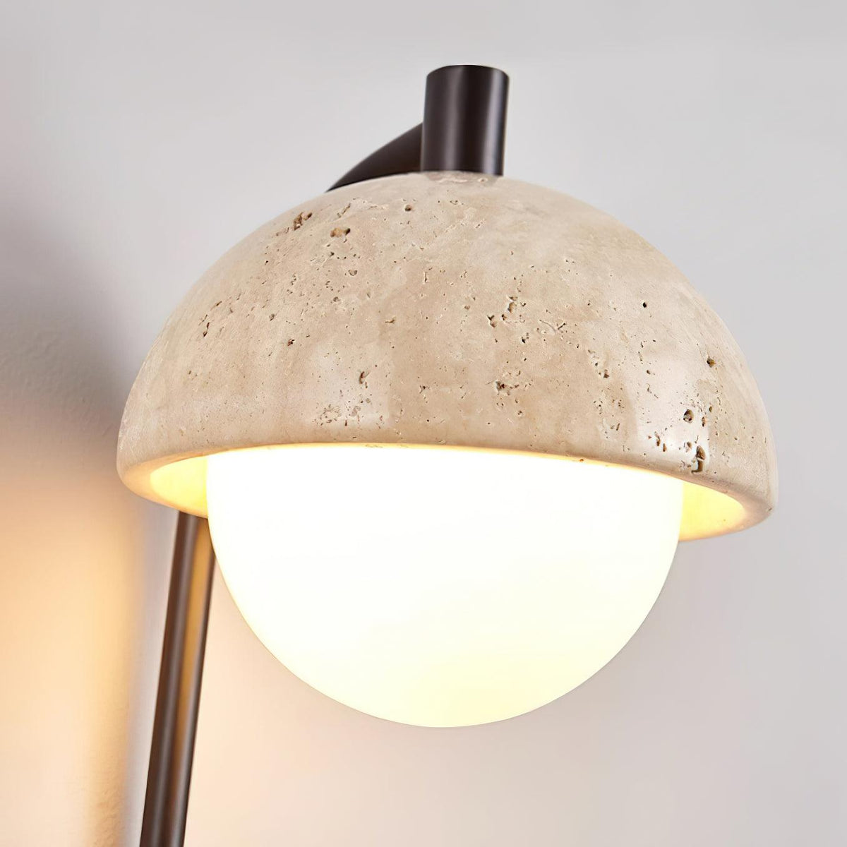 Ritta Lampe Murale Travertin Bois Dôme - Neutralighting