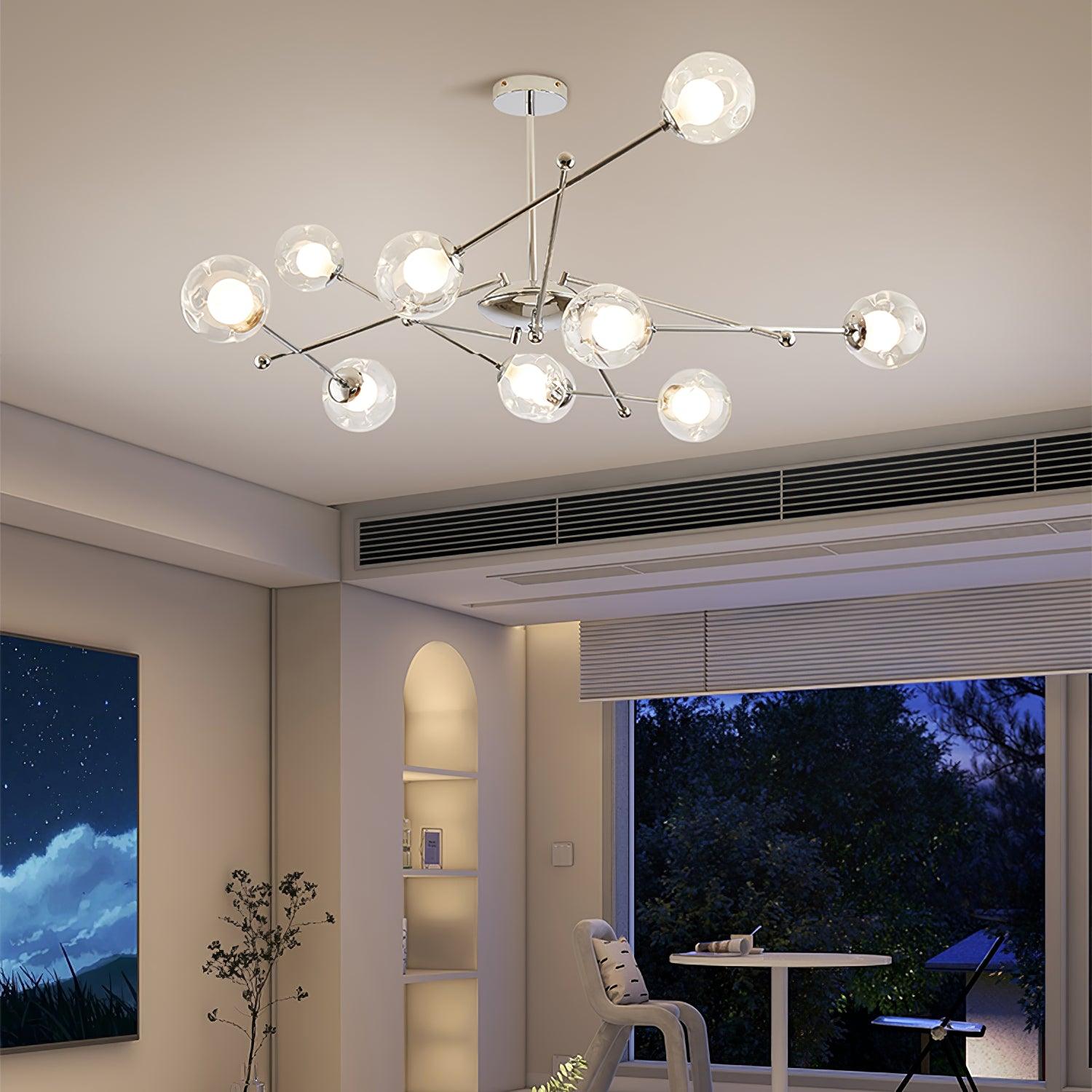 Lustra Chandelier en Verre et Chrome - Neutralighting