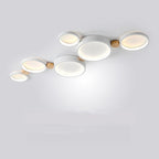 Fylo Plafonnier Rond Moderne. Métal/Bois. Blanc/Gris/Vert. Salon - Neutralighting