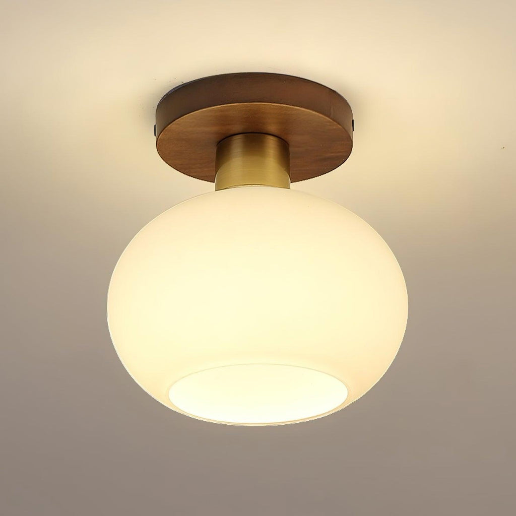 Ellorus Plafonnier Verre Blanc Coquillage Art Nordique - Neutralighting