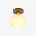 Ellorus Plafonnier Verre Blanc Coquillage Art Nordique - Neutralighting