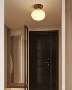 Ellorus Plafonnier Verre Blanc Coquillage Art Nordique - Neutralighting