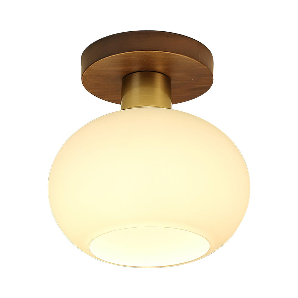 Ellorus Plafonnier Verre Blanc Coquillage Art Nordique - Neutralighting