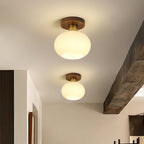 Ellorus Plafonnier Verre Blanc Coquillage Art Nordique - Neutralighting
