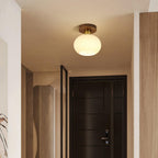 Ellorus Plafonnier Verre Blanc Coquillage Art Nordique - Neutralighting