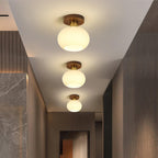 Ellorus Plafonnier Verre Blanc Coquillage Art Nordique - Neutralighting