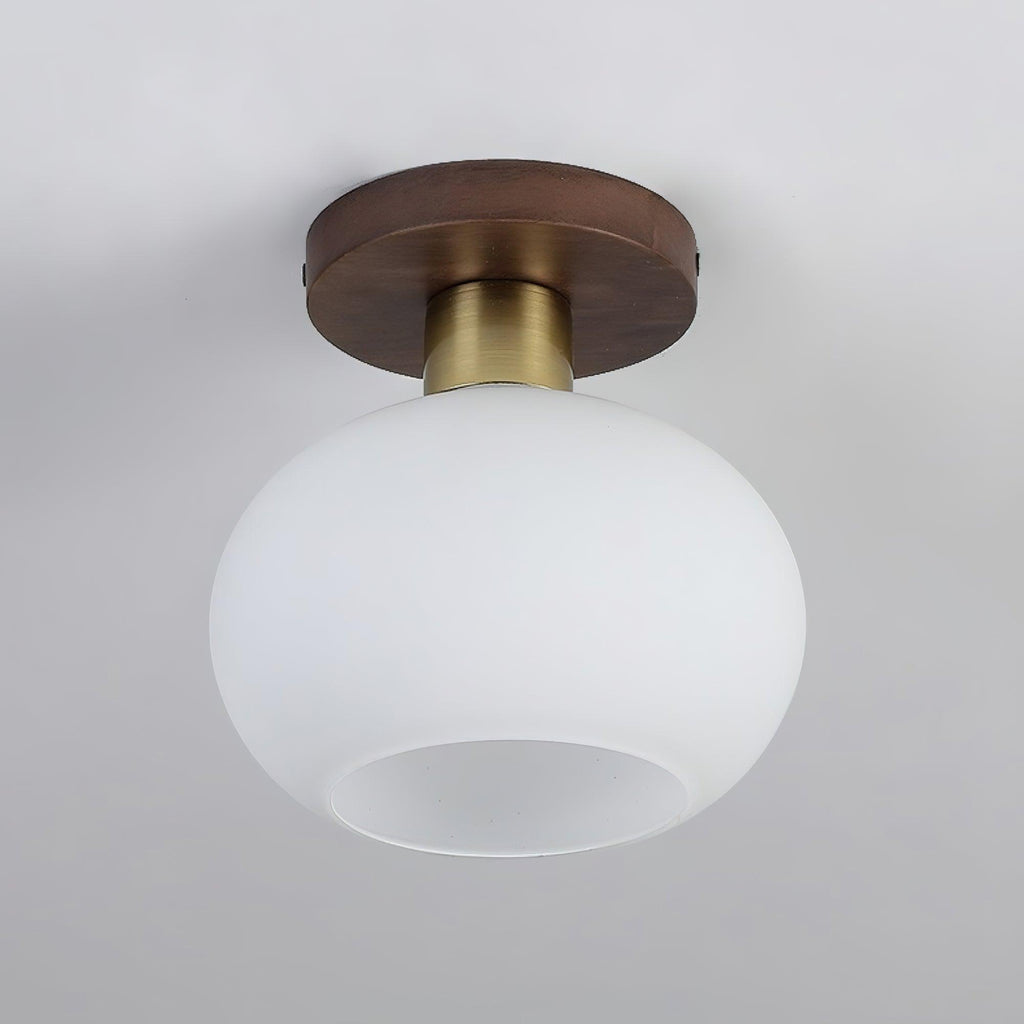 Ellorus Plafonnier Verre Blanc Coquillage Art Nordique - Neutralighting