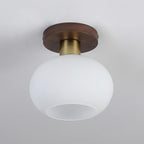 Ellorus Plafonnier Verre Blanc Coquillage Art Nordique - Neutralighting