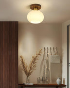 Ellorus Plafonnier Verre Blanc Coquillage Art Nordique - Neutralighting