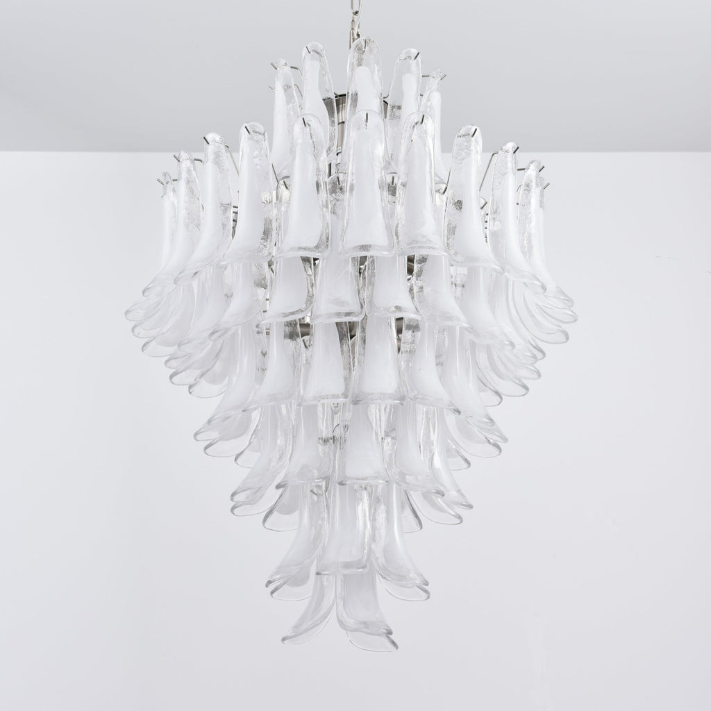 Aurora Lustre Blanc Nuage Verre Pétales - Neutralighting