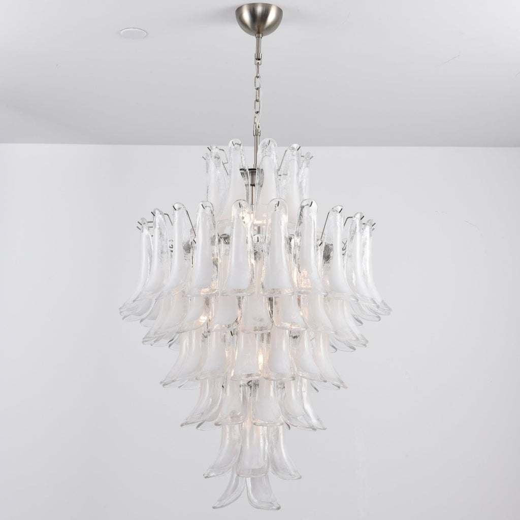 Aurora Lustre Blanc Nuage Verre Pétales - Neutralighting
