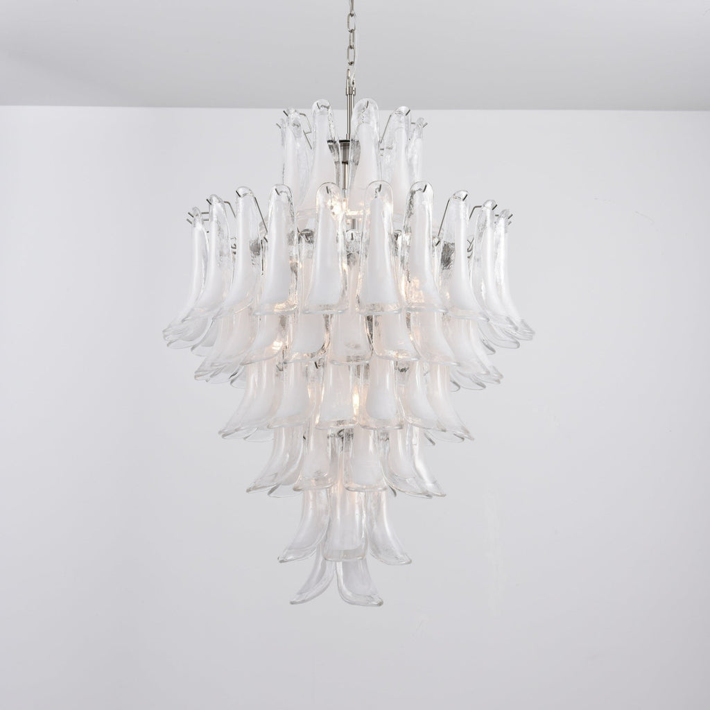 Aurora Lustre Blanc Nuage Verre Pétales - Neutralighting