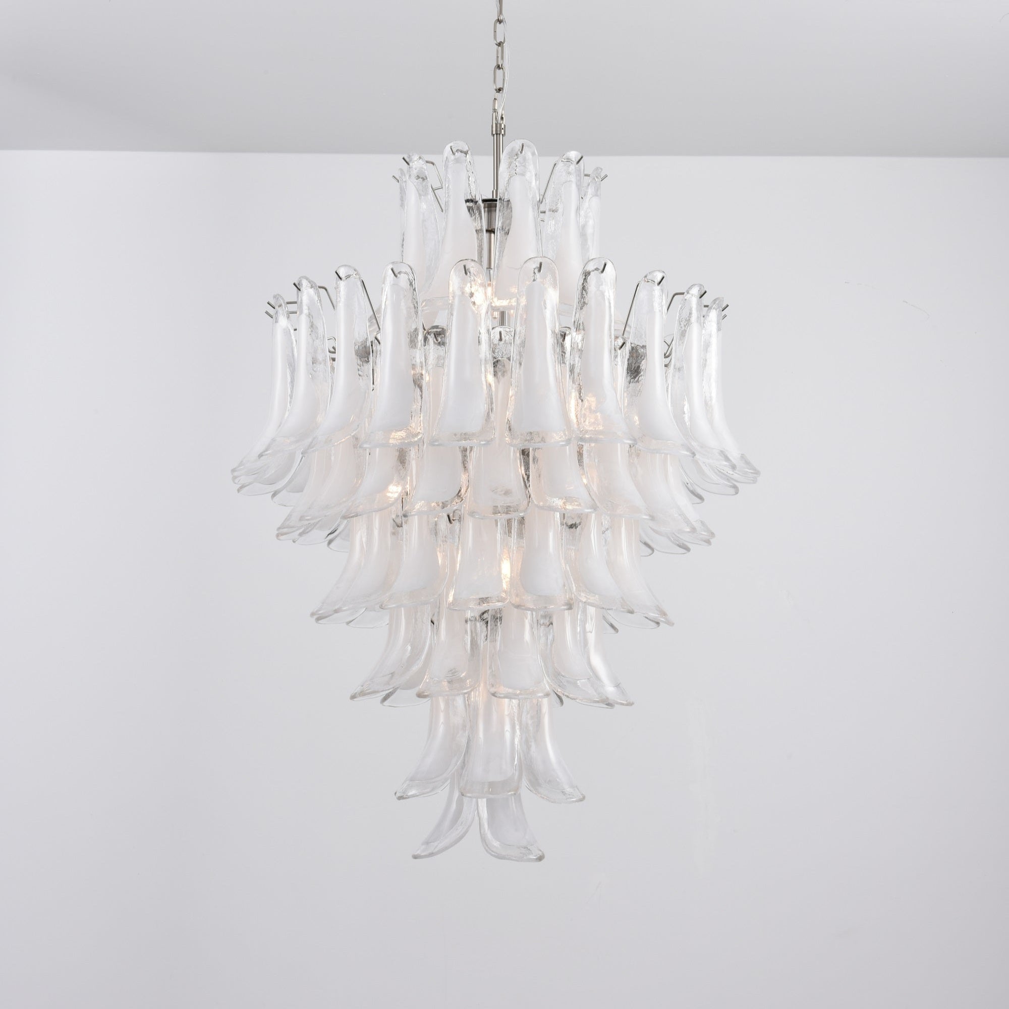 Aurora Lustre Blanc Nuage Verre Pétales - Neutralighting