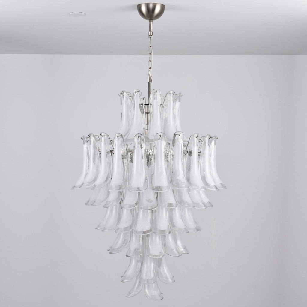 Aurora Lustre Blanc Nuage Verre Pétales - Neutralighting