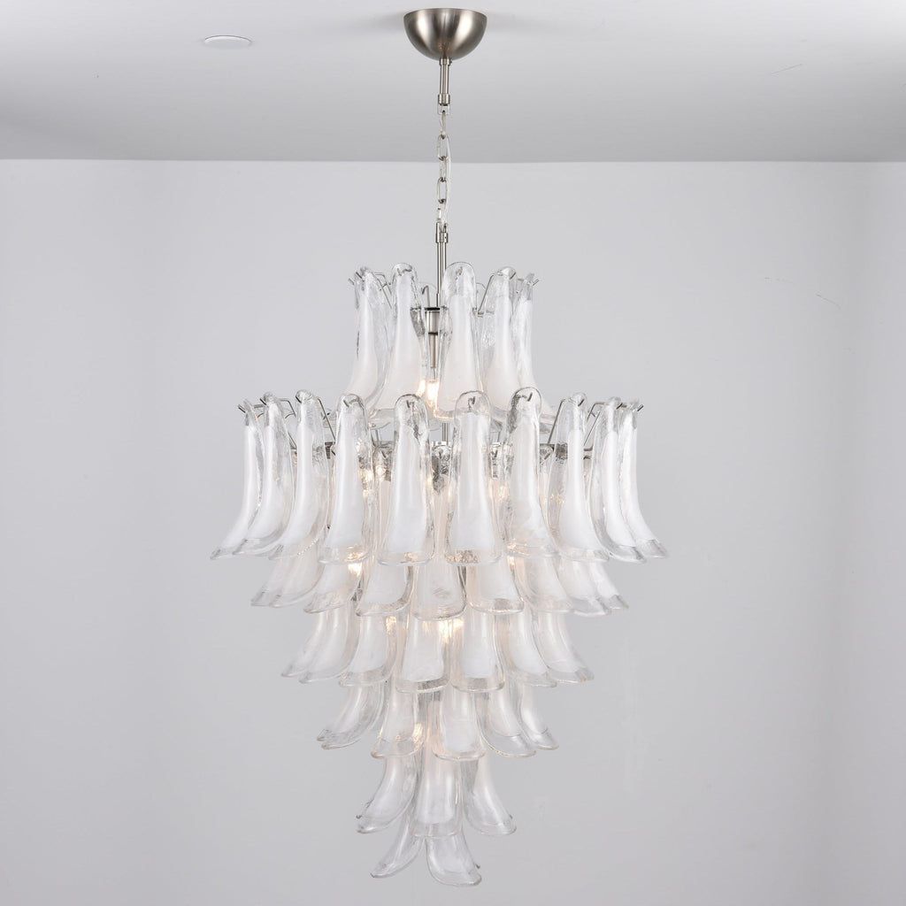 Aurora Lustre Blanc Nuage Verre Pétales - Neutralighting