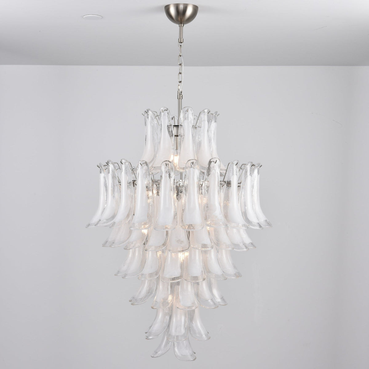 Aurora Lustre Blanc Nuage Verre Pétales - Neutralighting