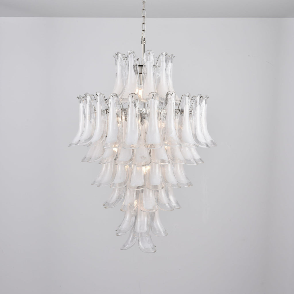 Aurora Lustre Blanc Nuage Verre Pétales - Neutralighting