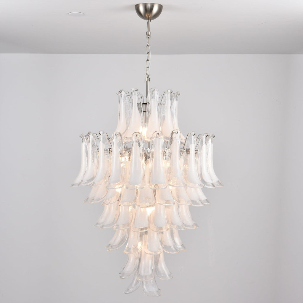 Aurora Lustre Blanc Nuage Verre Pétales - Neutralighting