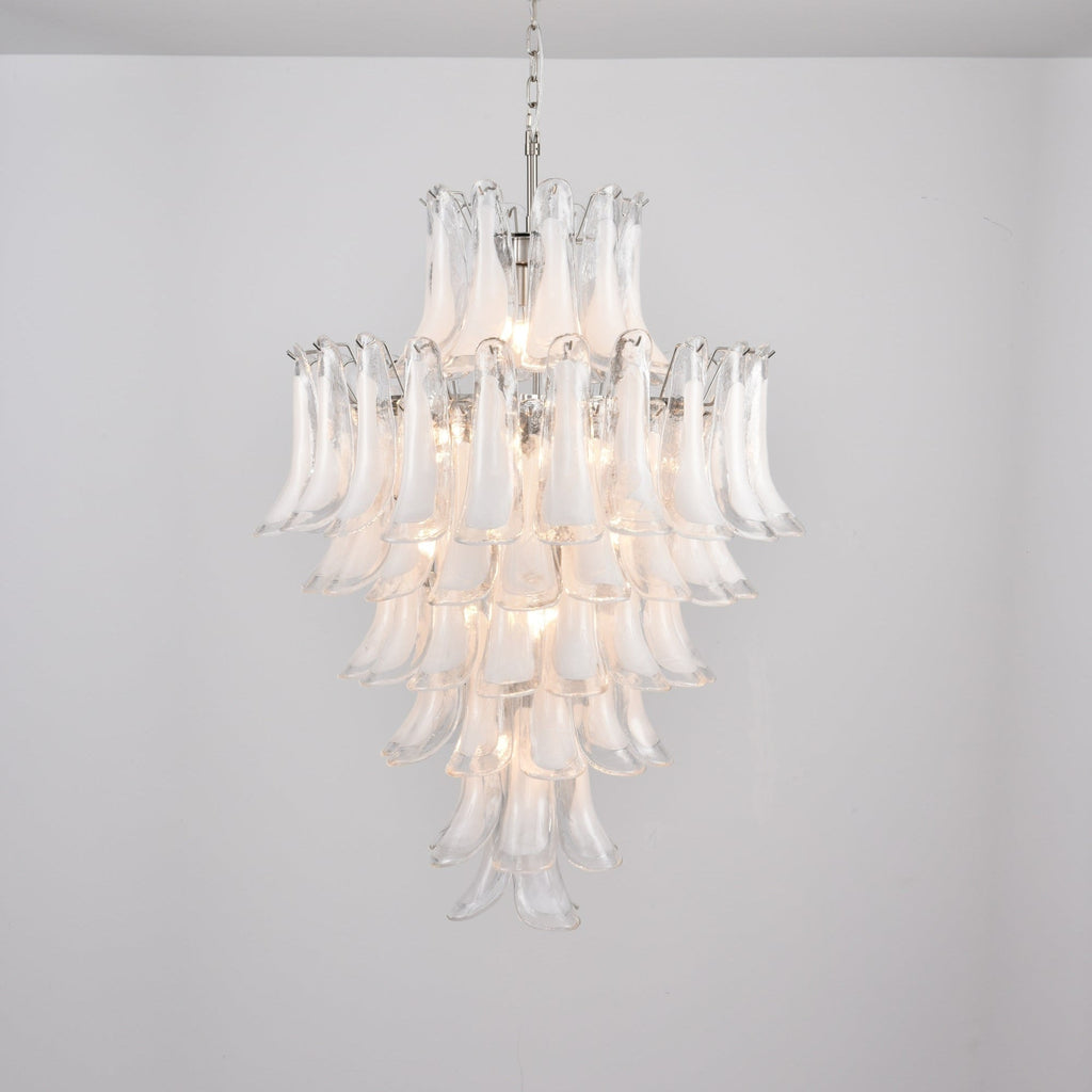 Aurora Lustre Blanc Nuage Verre Pétales - Neutralighting
