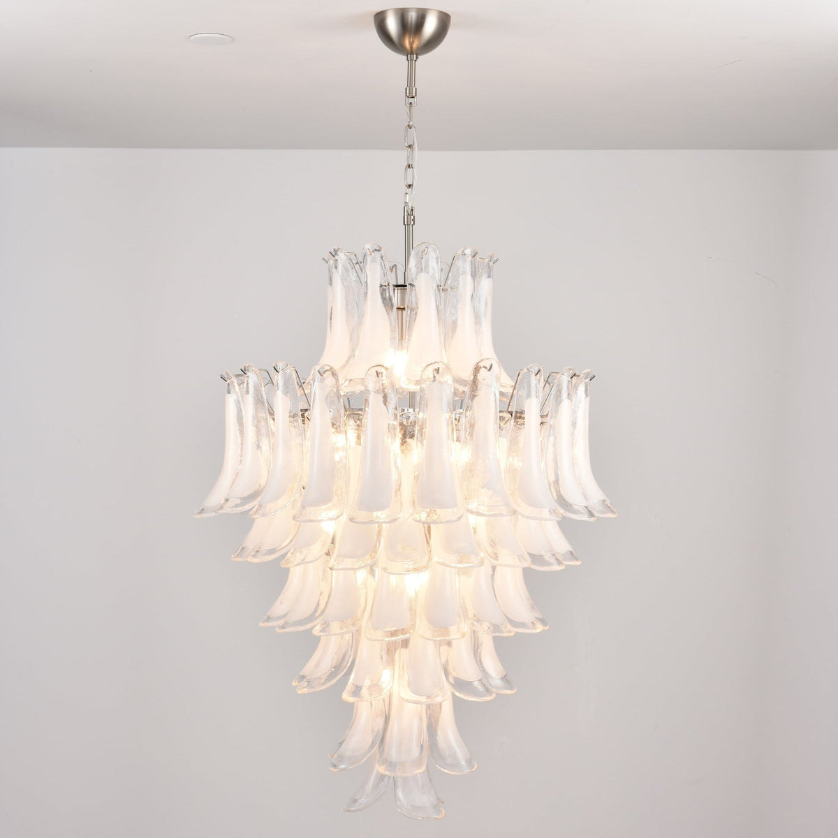 Aurora Lustre Blanc Nuage Verre Pétales - Neutralighting