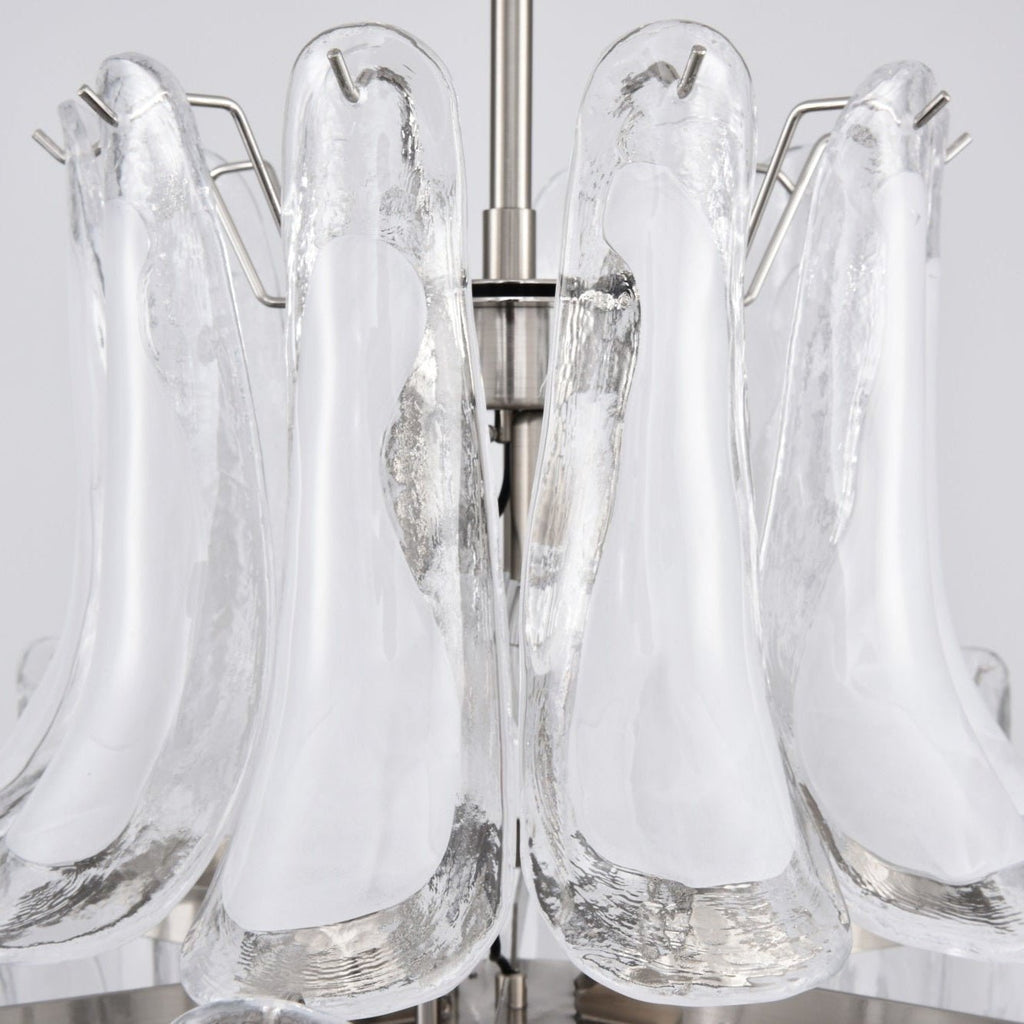 Aurora Lustre Blanc Nuage Verre Pétales - Neutralighting