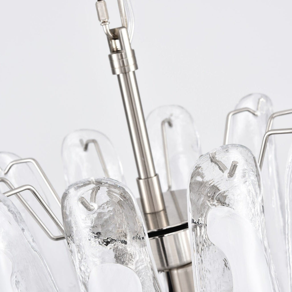 Aurora Lustre Blanc Nuage Verre Pétales - Neutralighting