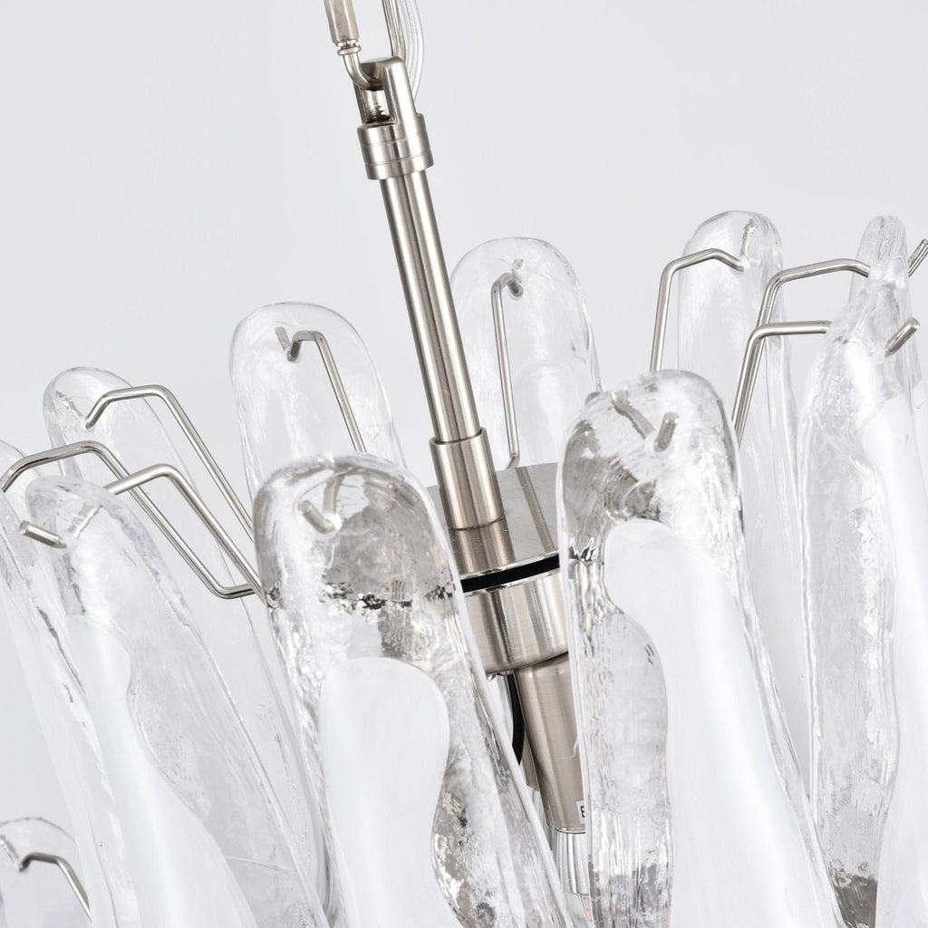 Aurora Lustre Blanc Nuage Verre Pétales - Neutralighting