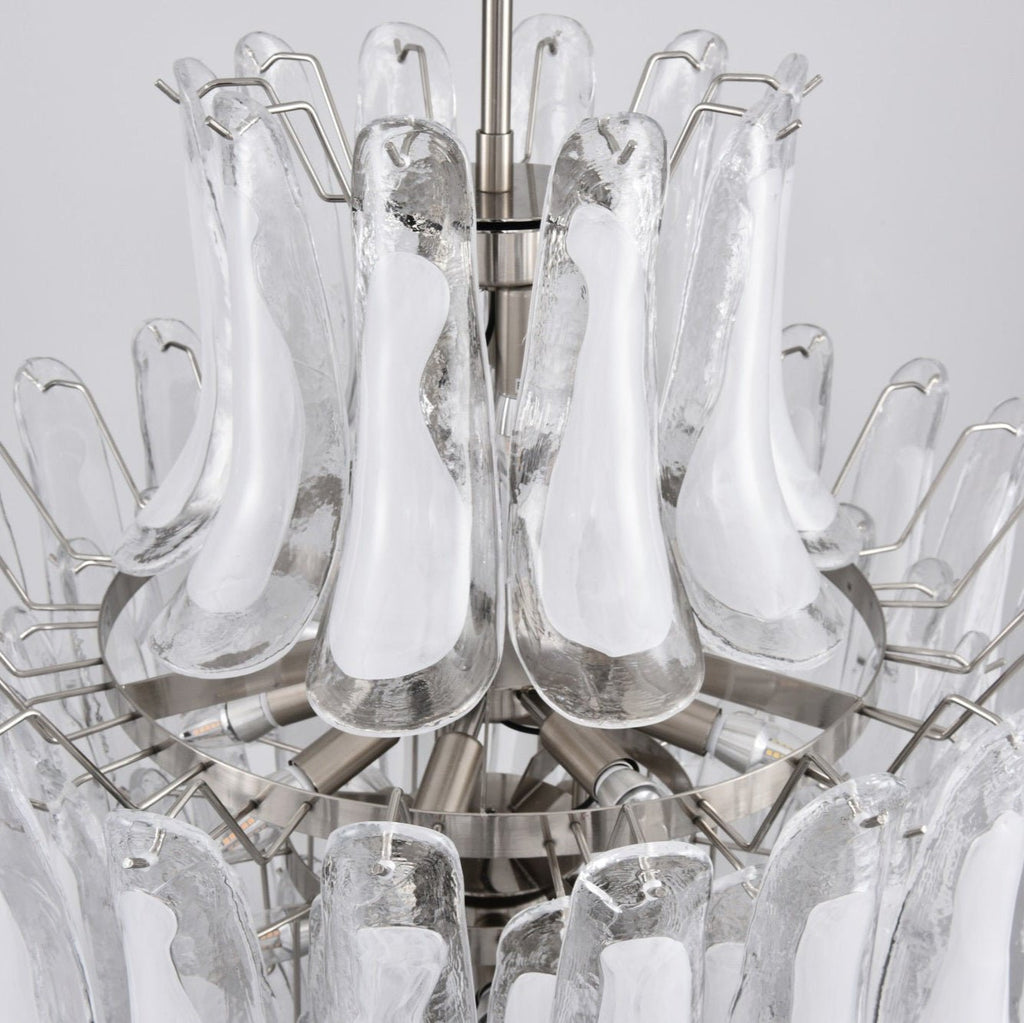 Aurora Lustre Blanc Nuage Verre Pétales - Neutralighting