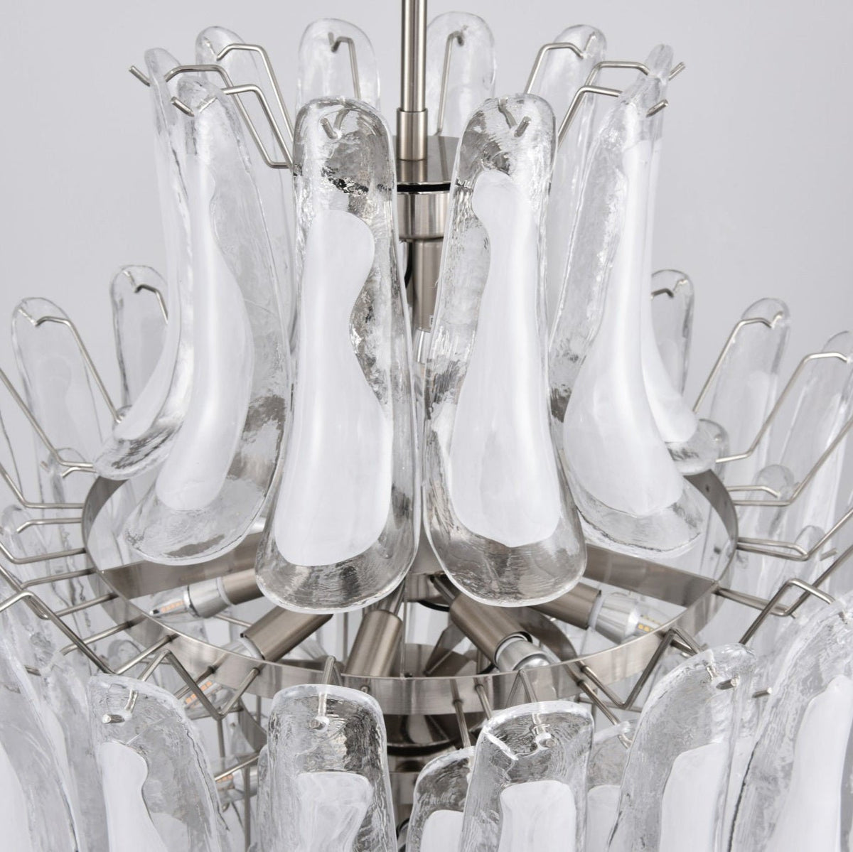 Aurora Lustre Blanc Nuage Verre Pétales - Neutralighting