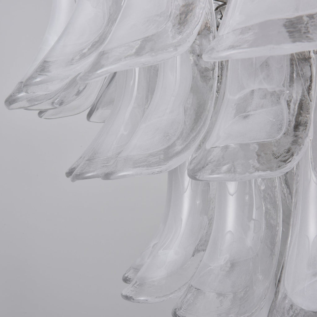 Aurora Lustre Blanc Nuage Verre Pétales - Neutralighting
