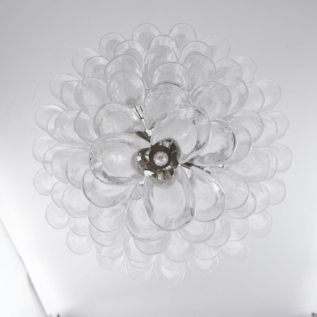 Aurora Lustre Blanc Nuage Verre Pétales - Neutralighting