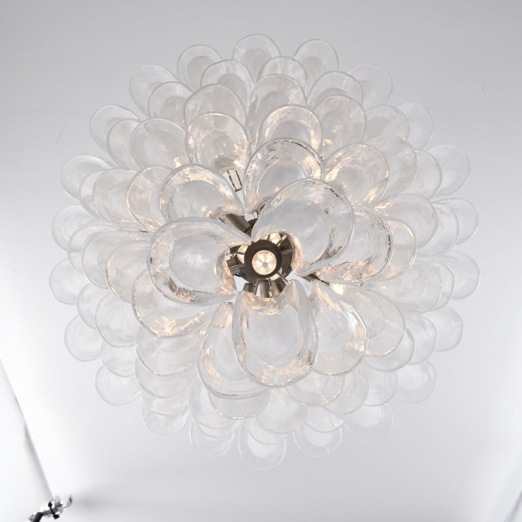 Aurora Lustre Blanc Nuage Verre Pétales - Neutralighting
