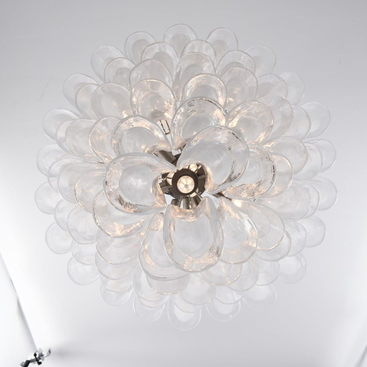 Aurora Lustre Blanc Nuage Verre Pétales - Neutralighting