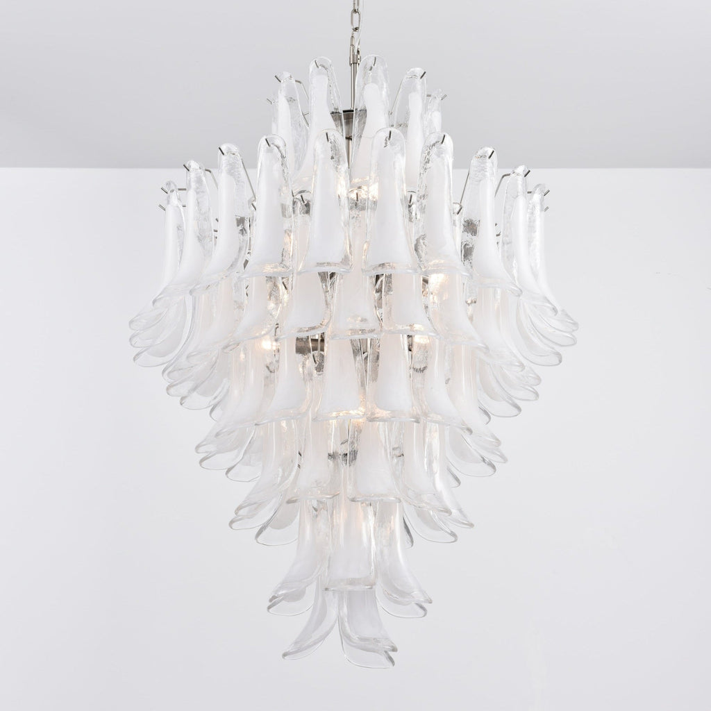 Aurora Lustre Blanc Nuage Verre Pétales - Neutralighting