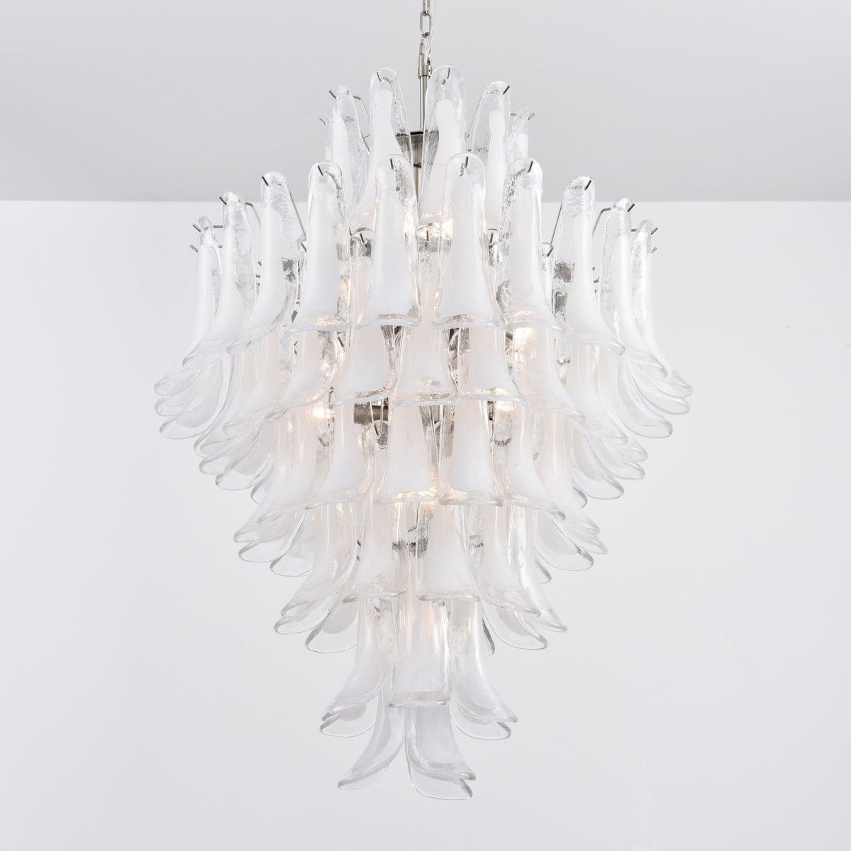 Aurora Lustre Blanc Nuage Verre Pétales - Neutralighting